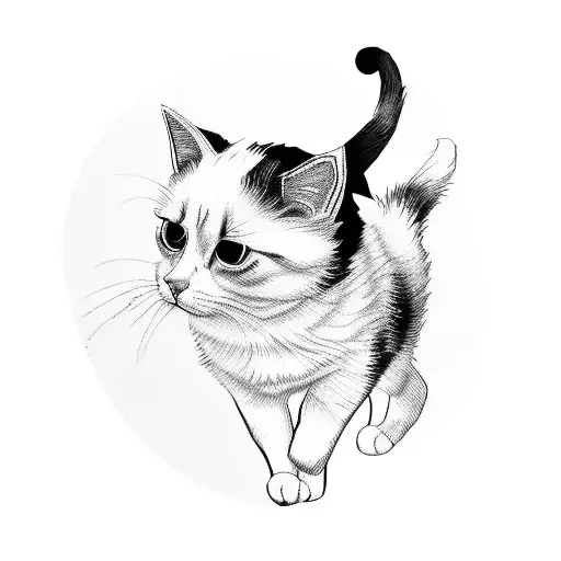 Black And White Dog Dressed With A Cat Halloween Costume