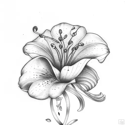 Lily Flower And Raven