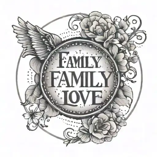A Circle With The Words Family Love And Faith On It