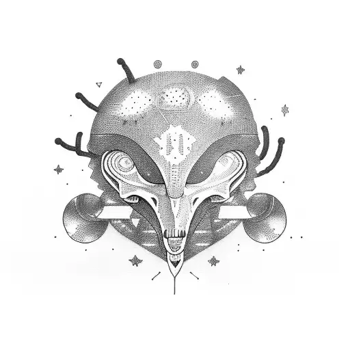 Alien Playing An Indie Alternative Guitar