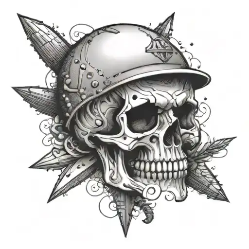 Skull With Baseball Stitch Pattern