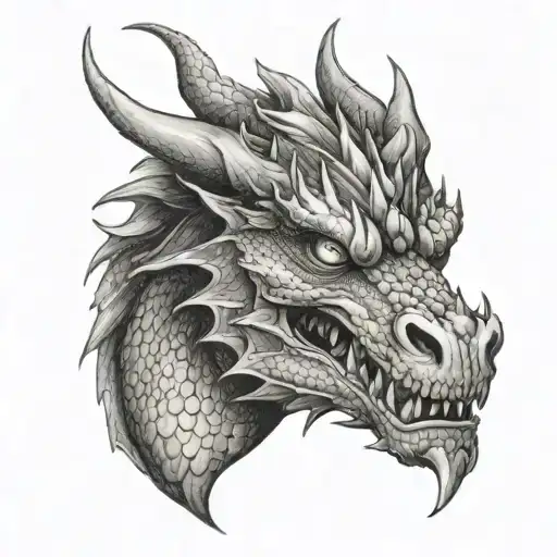 Dragon Head Tattoo Holding