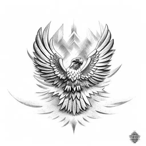 Mexican Eagle Shaded Into Occitaine Cross
