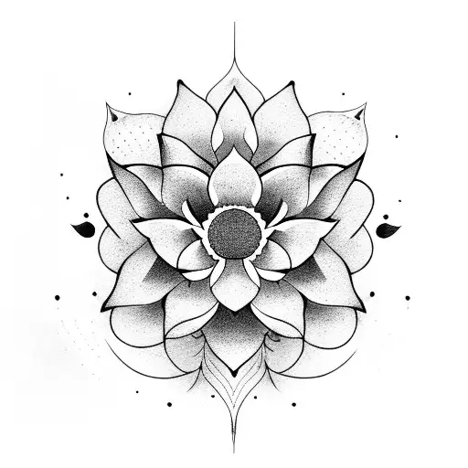Lotus Flower With Horus Eye Inside The Flower