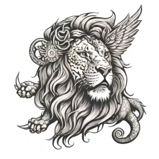 Lion Head Wings Spread