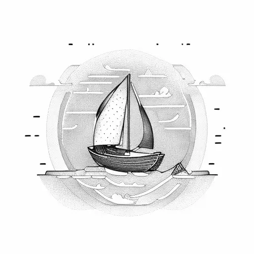 An Open Book With A Boat Sailing On Its Pages