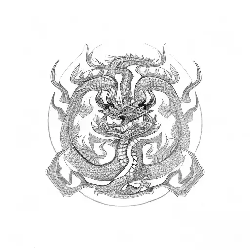 Aztec Dragon Flying Through Aztec Village