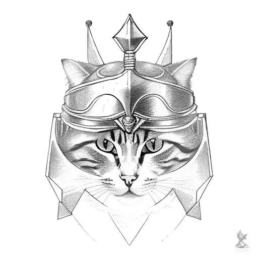 Cat With A Valkyrie Helmet