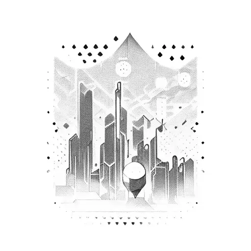 Cyberpunk Cityscape With A Rock Concert In The Background