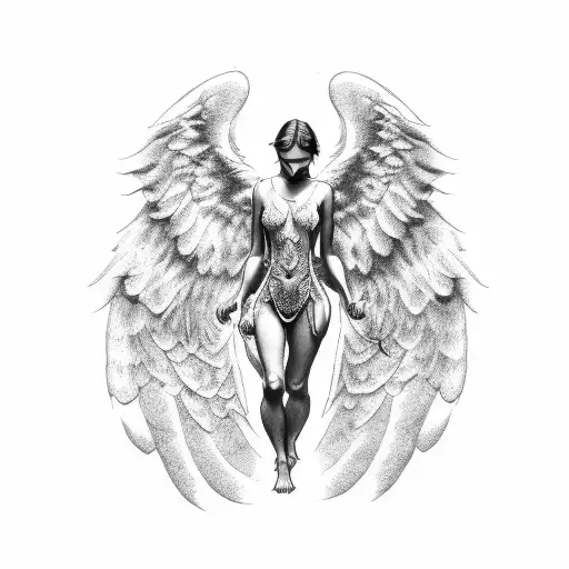 Dying Angel With Wings Flared Out