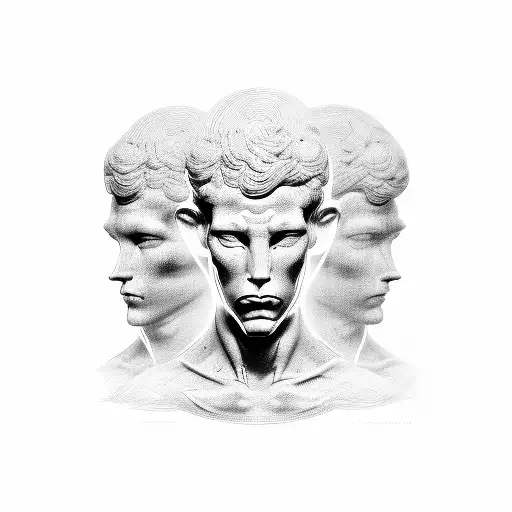 Head Of David Michelangelo In One Single Line