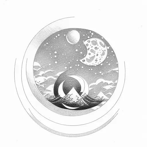 Hourglass With Moon Ando Sun