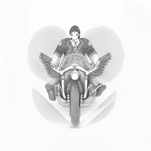 A Portrait Of Lewis And Emily Riding A Motorcycle Together