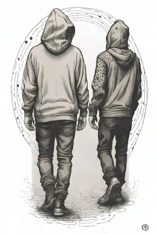 One Taller Boy And One Shorter Boyholdong Jands Walking Away Wewring Hoodies