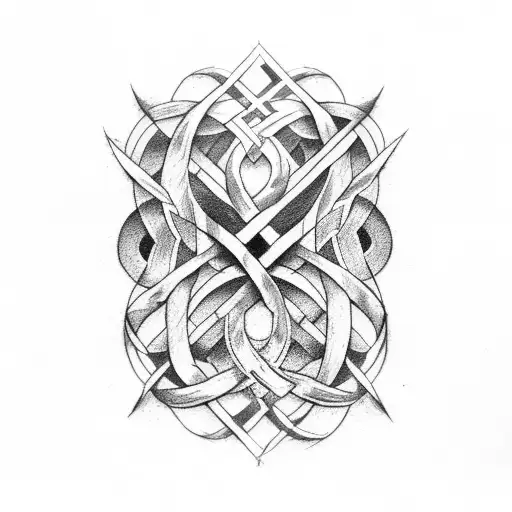 Nordic Runes Intertwined With Corvos De Odin