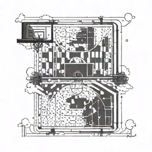 A Basketball Court With A Football Field Overlay To Symbolize Your Coaching Career In Both Sports