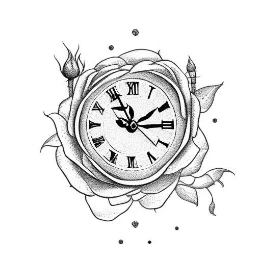 Clock Tower With Roses