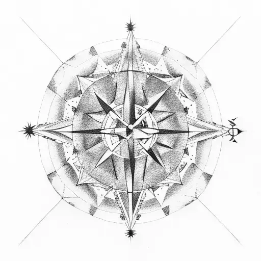 Big Dipper Constellation With Compass