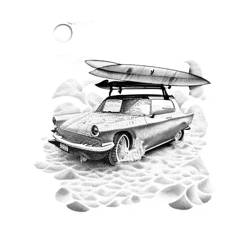 Car With Surfboards On The Roof