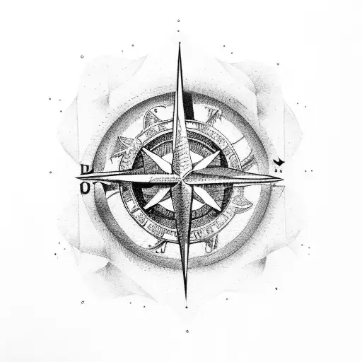 Moral Compass With Old Ship Wheel