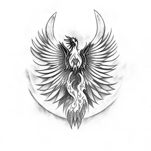 A Phoenix Rising From The Ashes Amidst A Backdrop Of Indigenous Symbols