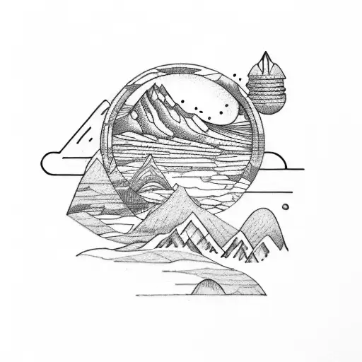 A Mountain Landscape With A Winding Coffee Bean Plant