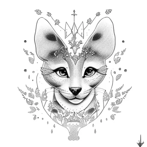 Dotwork Tattoo Of A Disney Princess Surrounded By Nature And Animals