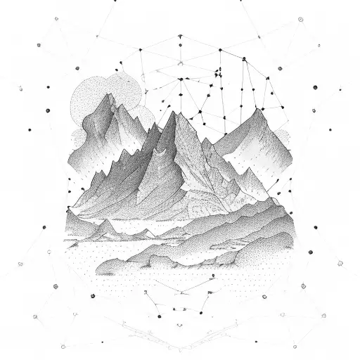 A Constellation Of Flowers Forming A Mountain Range