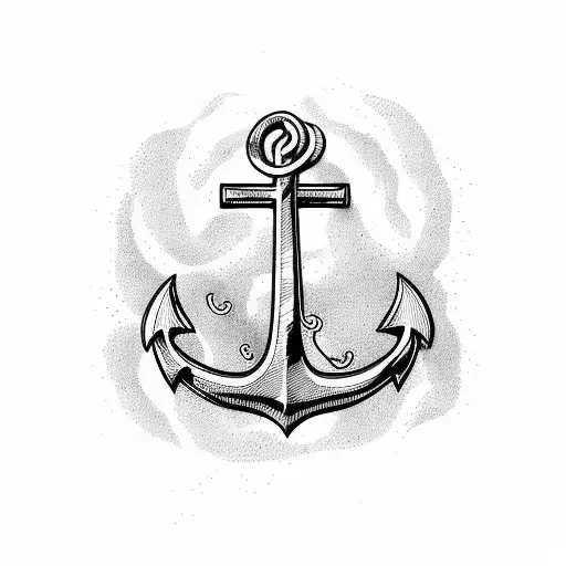 Anchor With Three Letters Written At The Ends
