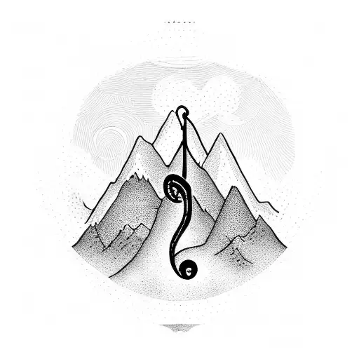 A Majestic Mountain Range With A Treble Clef Hidden Within