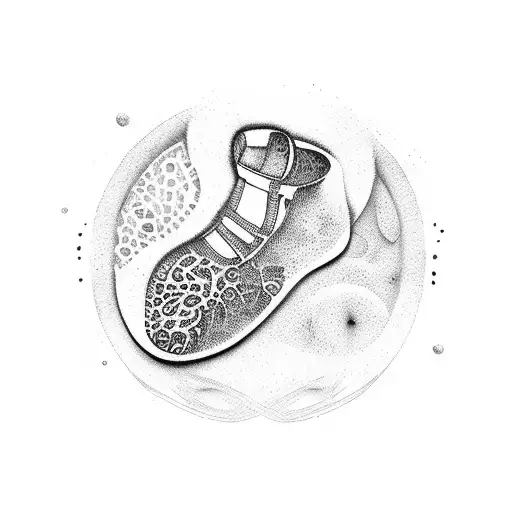 Baby Footprint With Encircling Lattering