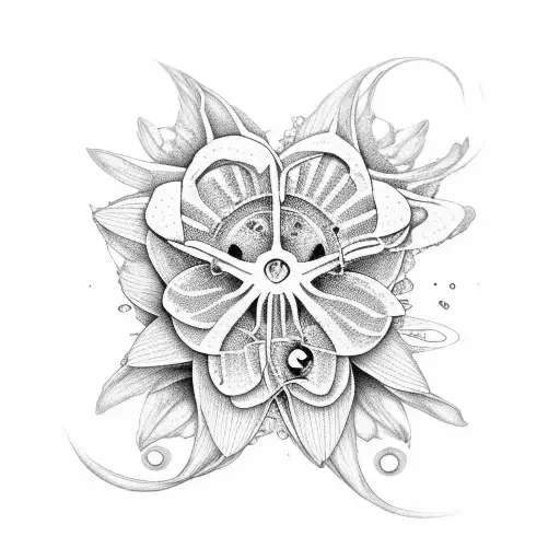 A Biologist Examining A Flower Under A Microscope With A River Flowing In The Background