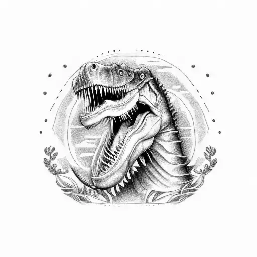 Funny Tyrannosaurus Rex Trying To Play Guitar