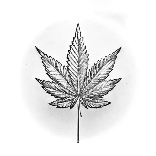 A Marijuana Leaf Intertwined With A Barbell