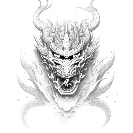 Hannya Mask With A Dragon