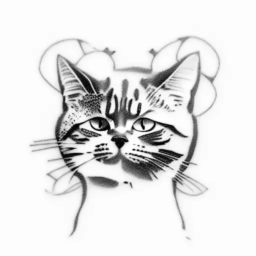 A Tattoo Of A Cat Playing A Guitar On A Rocky Cliff