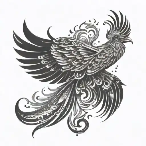 A Phoenix Rising From The Ashes Symbolizing Rebirth And Transformation In Spirituality And Freedom