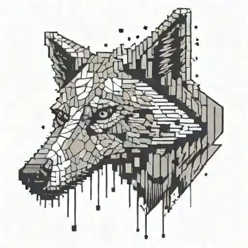 A Pixelated Wolf In A Retro Gaming Scene