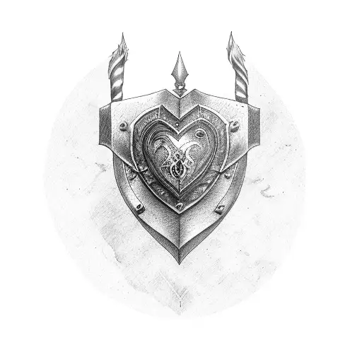 Heart With Shield And Sword