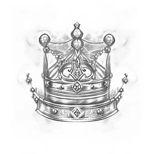 Old English Letter E With A Crown Dangling On The Corner Of It