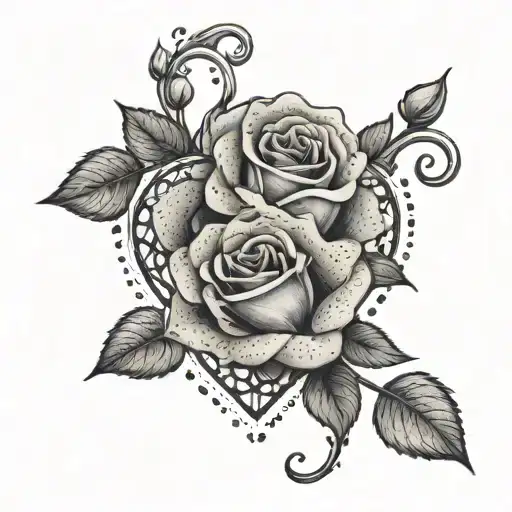 Heart And Rose Intertwined