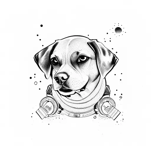 Dog With A Gun Under His Face