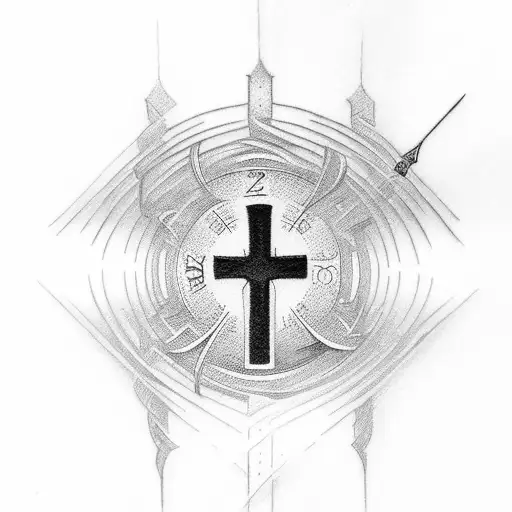 Christian Cross With The Numbers 224