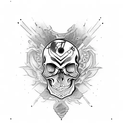 Skull And Motorcicly