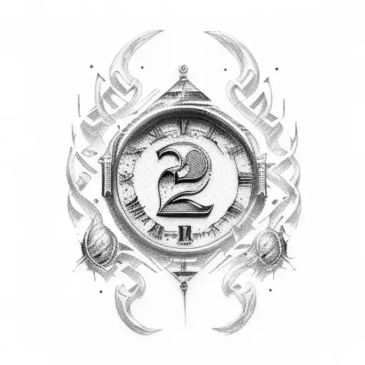 Number 26 12 1986 In Roman Numerals Gothic Style Colored