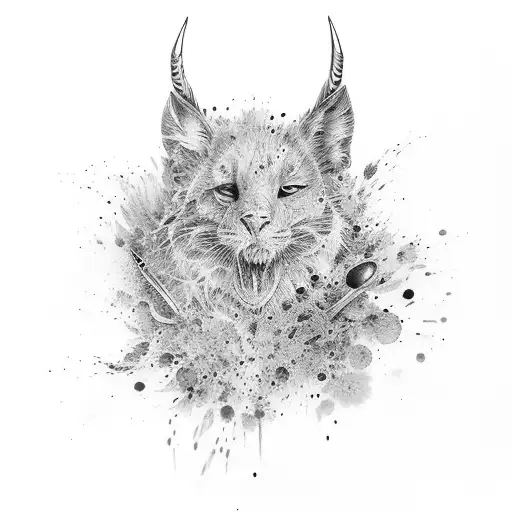 Colorful Watercolor Splashes Forming The Silhouette Of A Crochet Hook