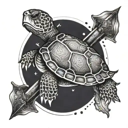 Turtle With A Harpoon
