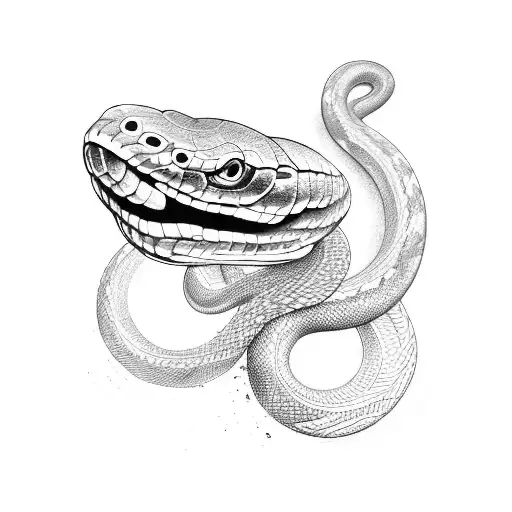 Snake Turning Into Tire Marks