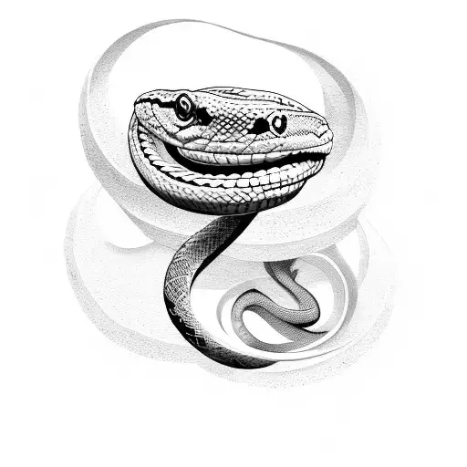 Snake With Body Made Of Tire Marks