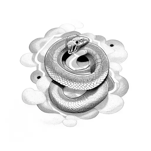 Tire Marks Turning Into Snake